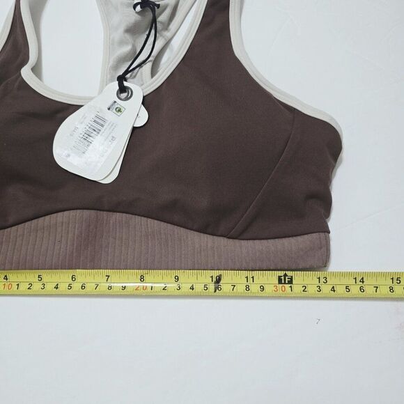 prAna - M - Luxara Salutations Bra In Mocha Colorblock Brown - Picture 7 of 8